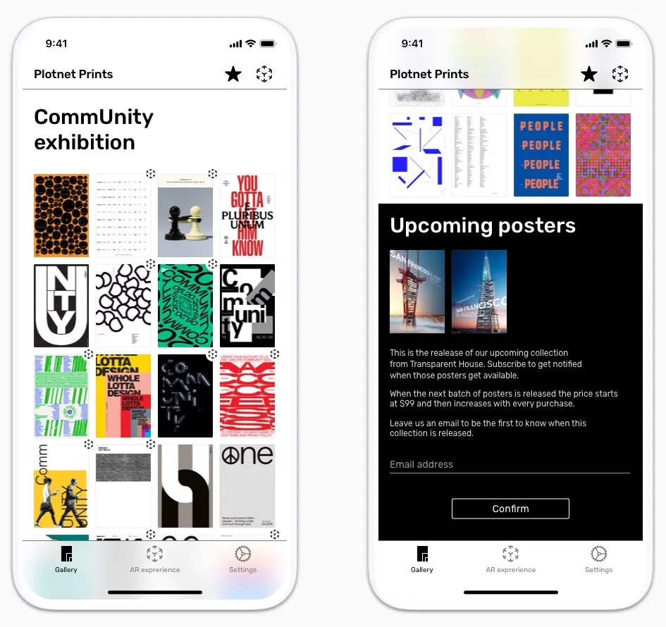 Gallery view screen