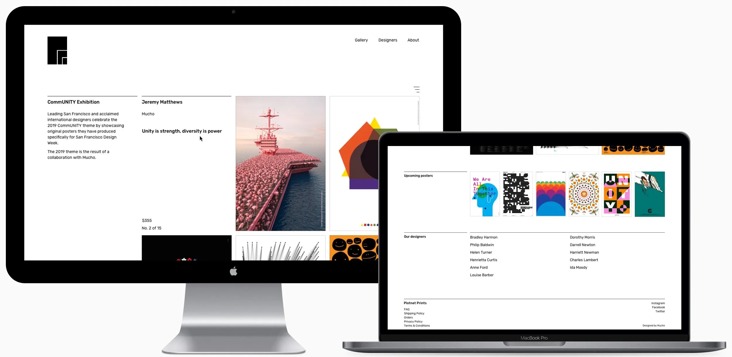 Gallery page on desktop and laptop