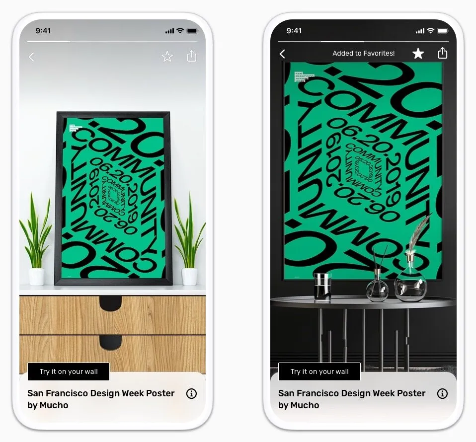 Poster view with interior mockup